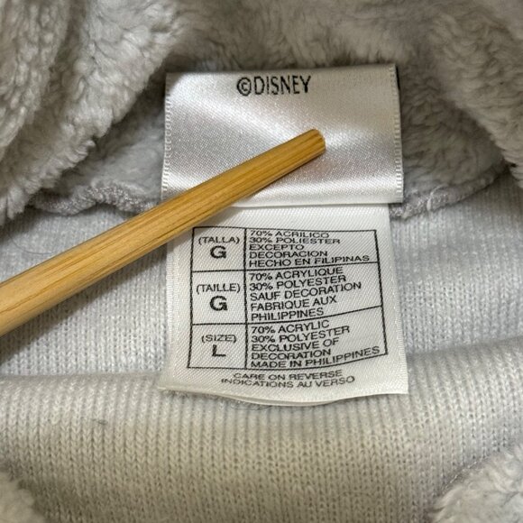 VTG Disney Eeyore Fleece Sweatshirt Women's Large Gray Mock Neck Embroidered 90s - Picture 8 of 12